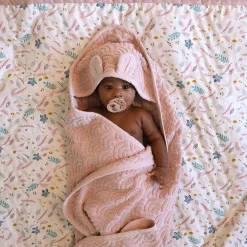 Clearance Cam Cam Copenhagen Baby håndklæde med hætte og ører, dusty rose