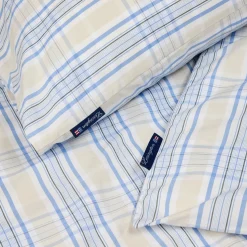 Lexington Beige/Blue Checked Cotton Poplin Bed Set, beige/white/blue><noscript><img width=
