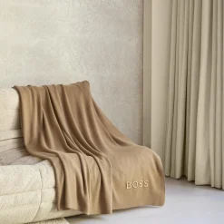 BOSS Home Bold Logo plaid, camel
