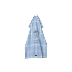 Best Lexington Botanical Checked Organic Cotton Kitchen Towel, blue/white