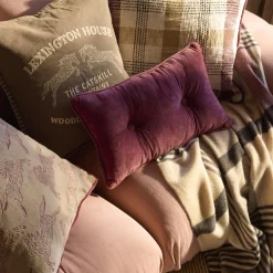 Lexington Buttoned Pillow, burgundy><noscript><img width=