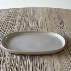 Hot HOEME Copenhagen CAPRI Oval Tallerken, mat taupe