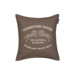 Lexington Catskills Logo Pillow Cover, stone/lt beige> Pyntepuder & Hynder