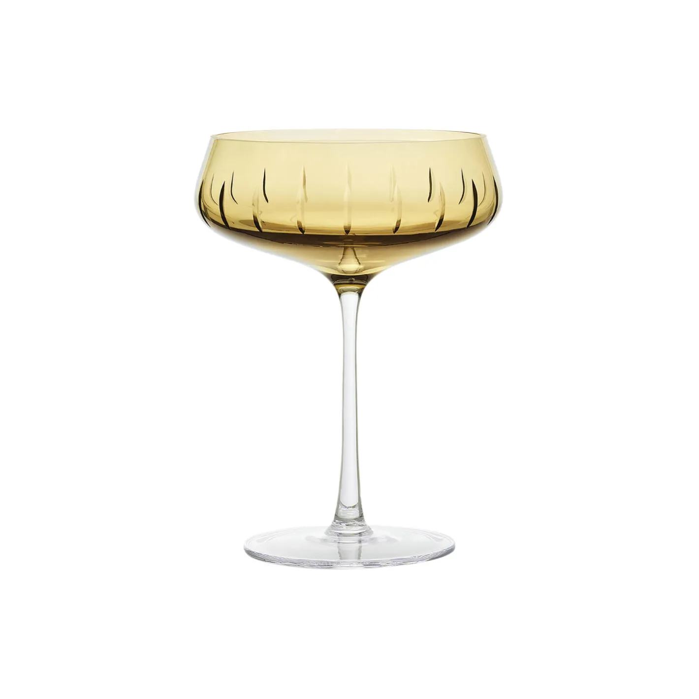 Louise Roe Champagne Coupe Single Cut, amber> Glas
