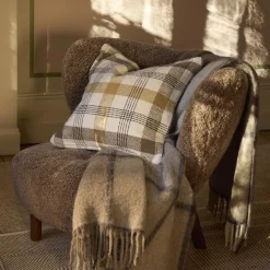 Lexington Checked Pillow Cover, olive/oat> Pyntepuder & Hynder
