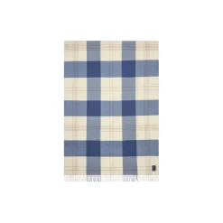 Lexington Checked Recycled Wool Throw, misty blue/beige/white> Plaider