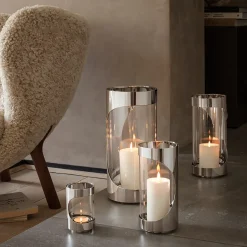 Georg Jensen CHROME CONTOURS Fyrfadsstage> Lysestager