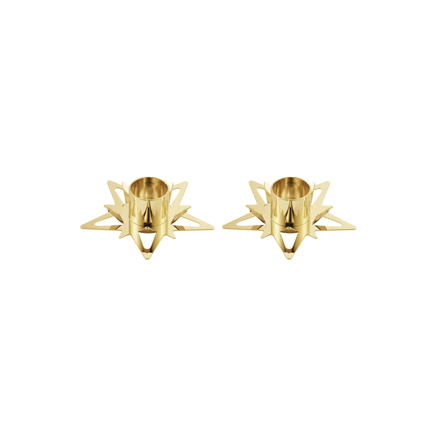 Georg Jensen Classic Christmas stjernelyseholder til kertelys 2 stk> Pynt