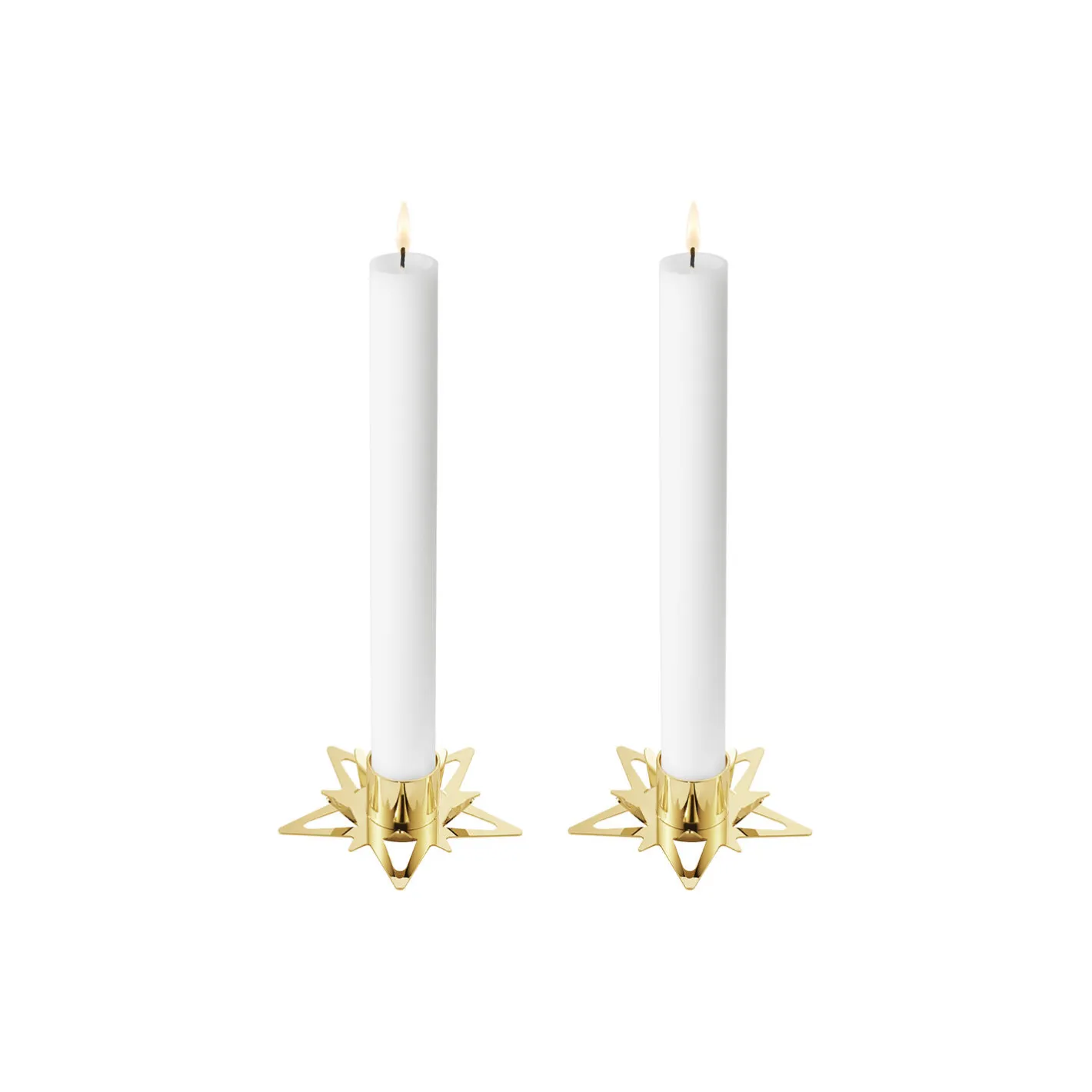 Georg Jensen Classic Christmas stjernelyseholder til kertelys 2 stk> Pynt