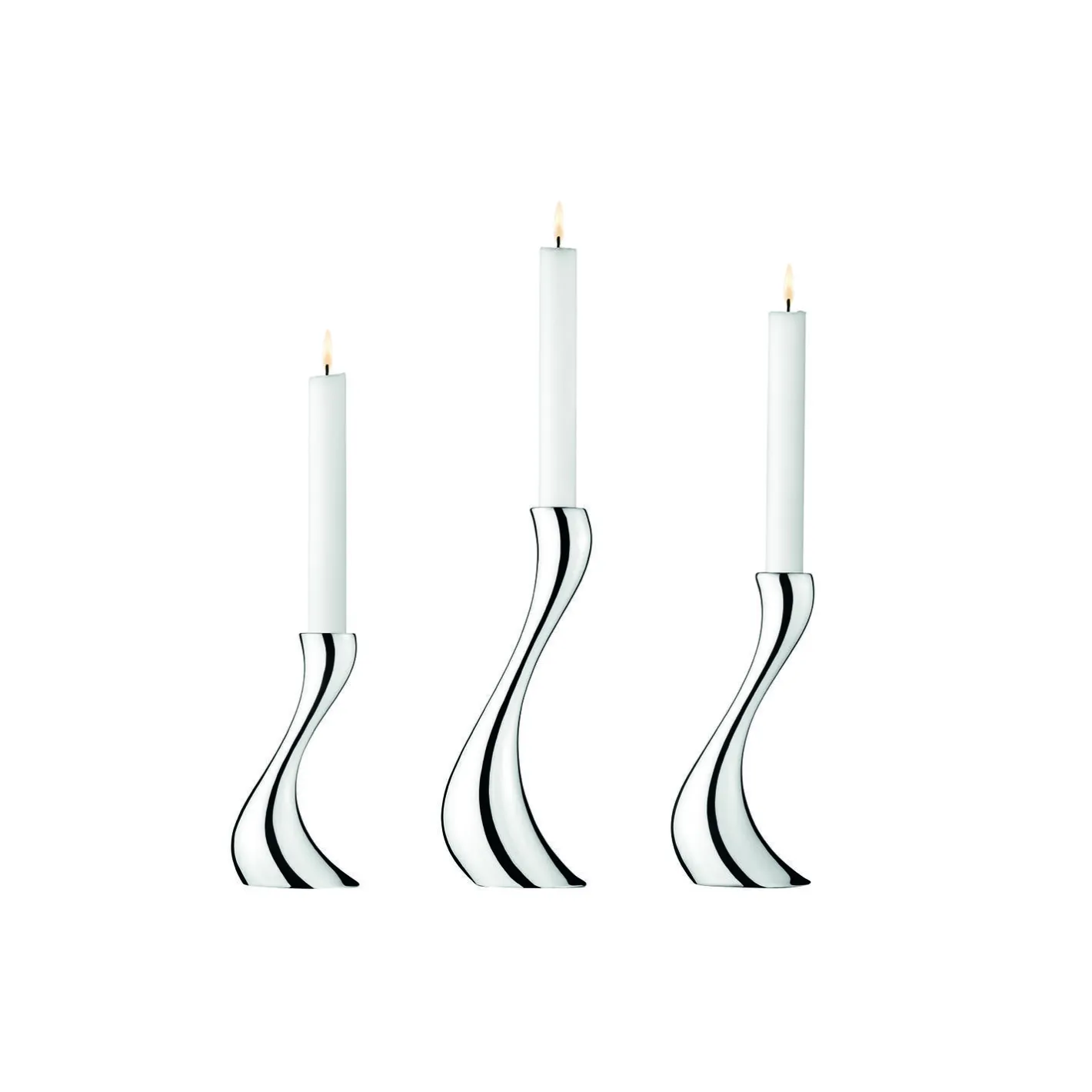 Georg Jensen Cobra lysestage sæt> Lysestager