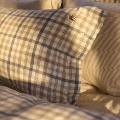 Lexington Cotton Flannel Pillowcase, misty blue/beige/white><noscript><img width=