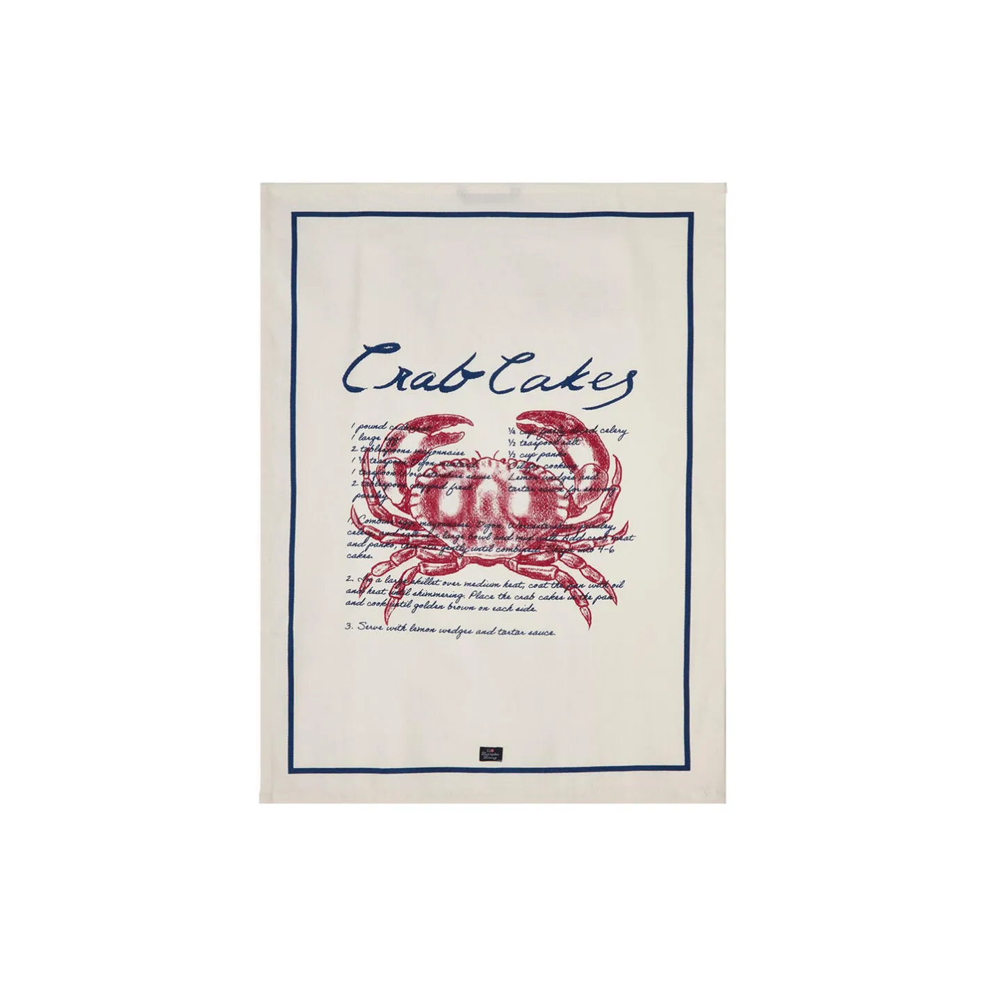 Hot Lexington Crab Cakes-viskestykke i økologisk bomuldstwill, white/blue