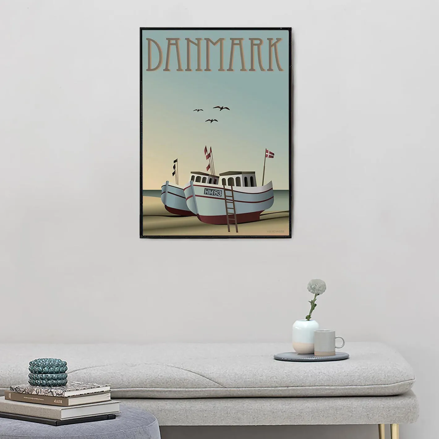 Discount ViSSEVASSE DANMARK fiskebådene plakat