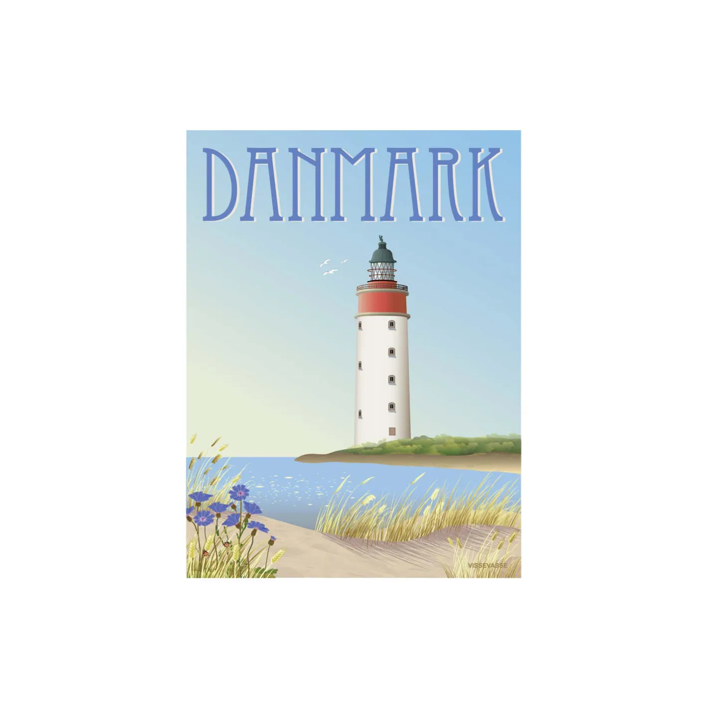 ViSSEVASSE DANMARK Hvidt Fyr plakat