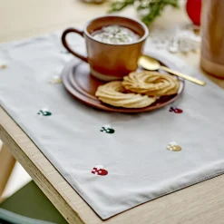Online Södahl Dækkeserviet Christmas Hearts Embroidery 2-pk, red