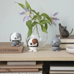 Hoptimist Dog, white> Figurer & Glaskunst