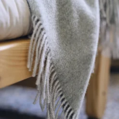 Clearance Silkeborg Uldspinderi Drejø plaid, 05202 sage