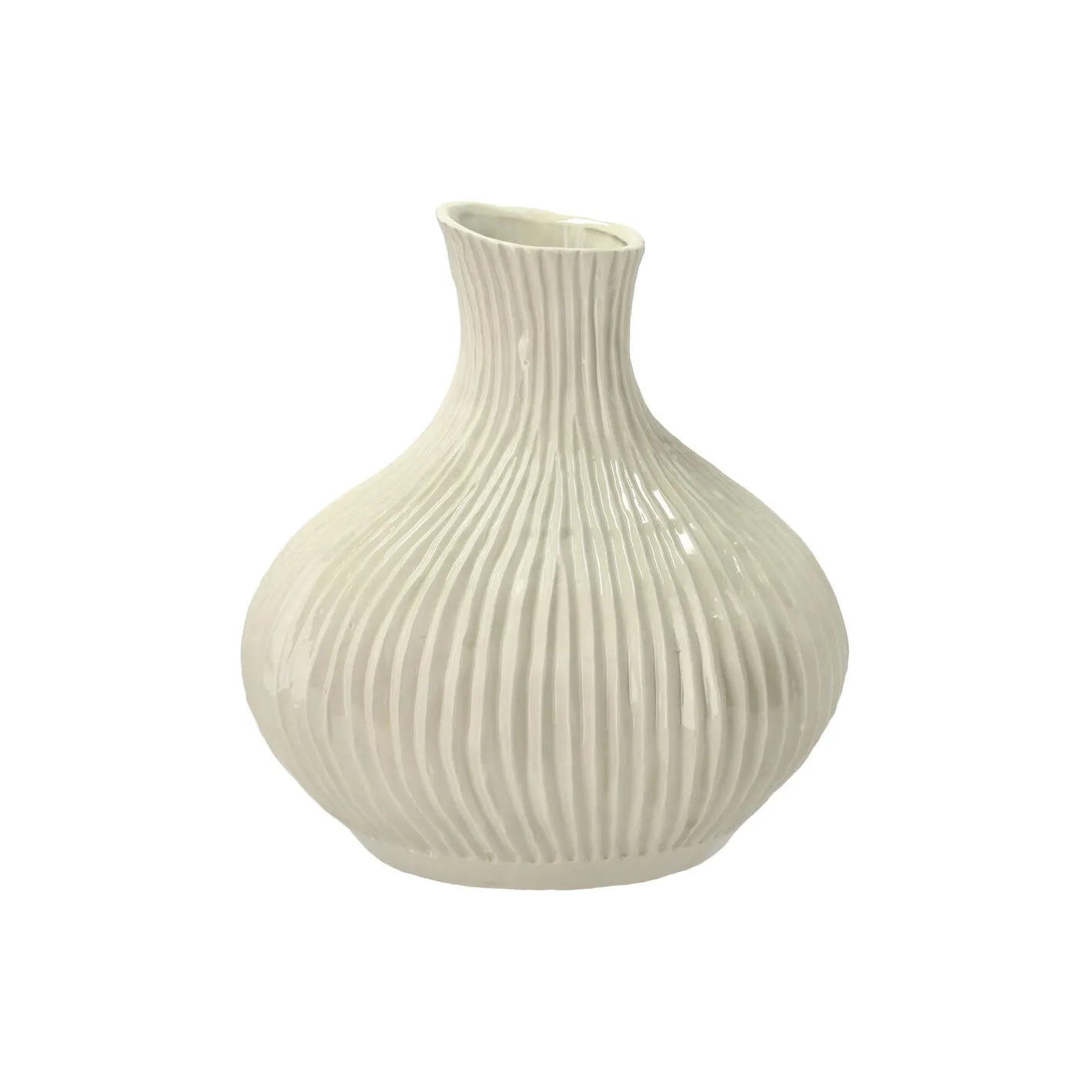 Villa Collection Eik vase L, creme> Vaser