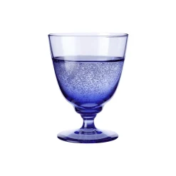 Best Holmegaard Flow glas på fod, mørk blå m&oslash;rk blå