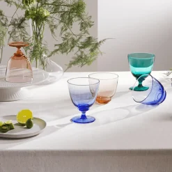 Best Holmegaard Flow glas på fod, mørk blå mørk blå