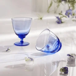 Outlet Holmegaard Flow vandglas, mørk blå m&oslash;rk blå