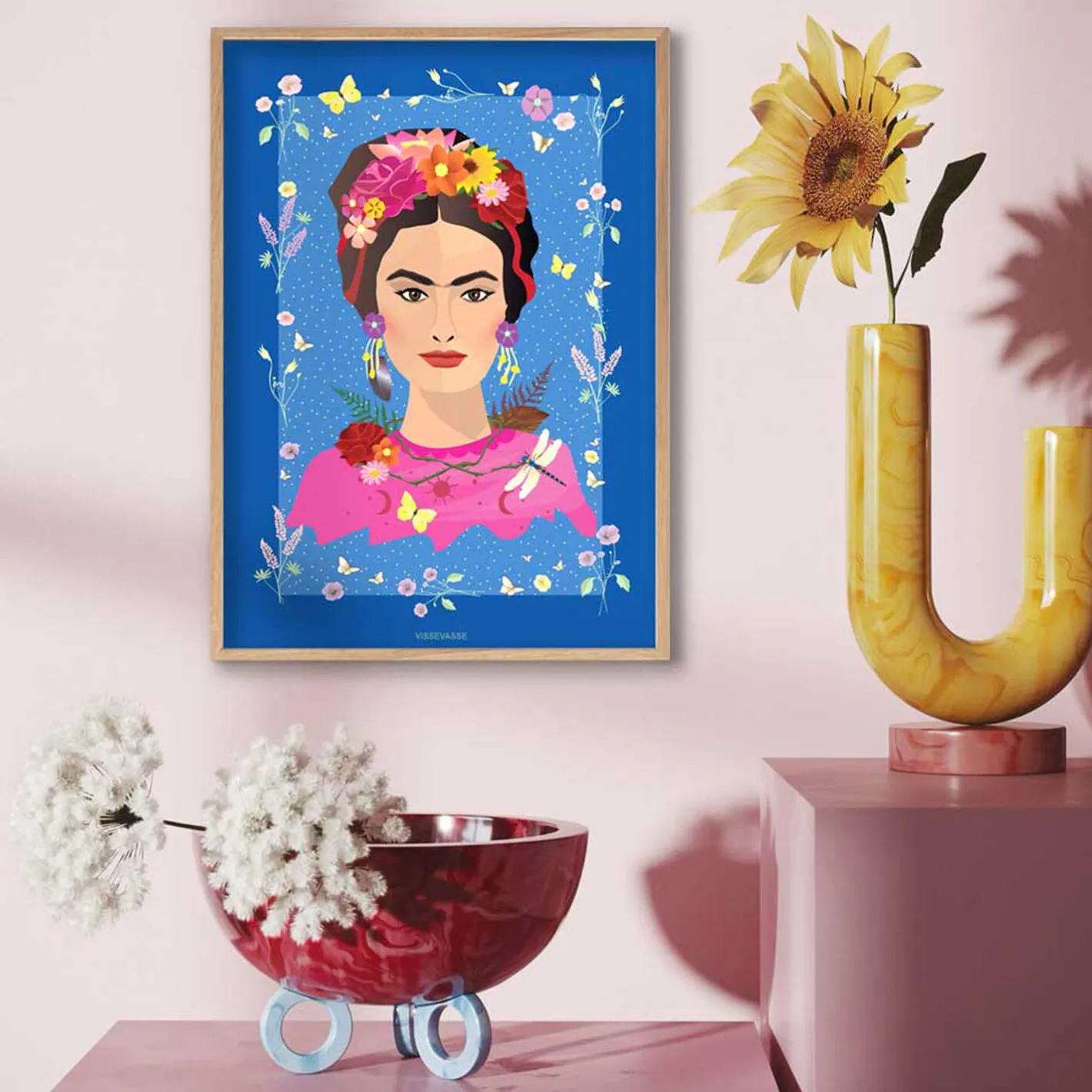 ViSSEVASSE Frida Kahlo støtteplakat> Plakater & Rammer