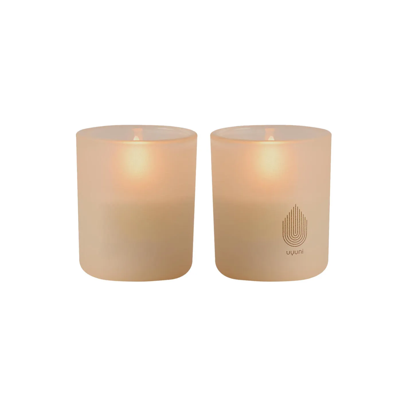 Clearance Uyuni Lighting Glass Candle 2-pack, beige