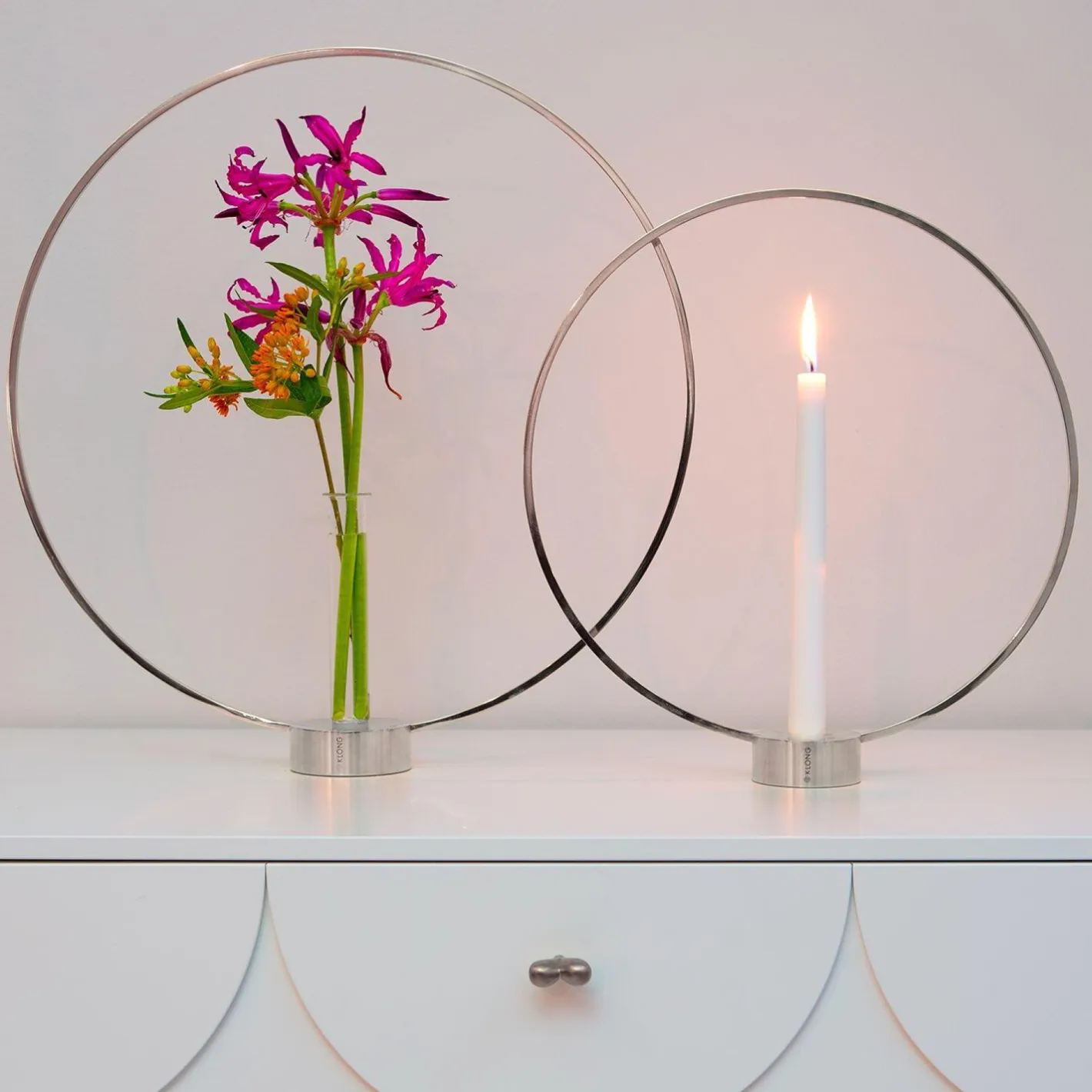 New Klong Gloria Candleholder Large nickel