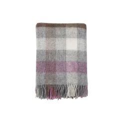 Clearance Klippan Yllefabrik Gotland multi uld plaid, multi pink