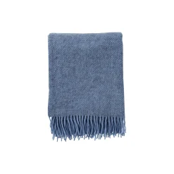 Klippan Yllefabrik Gotland uld plaid, infinity blue> Plaider