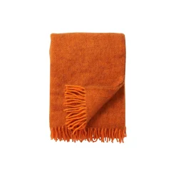Klippan Yllefabrik Gotland uld plaid, orange> Plaider