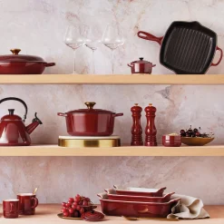 Le Creuset Heritage rektangulært fad 32 cm, garnet><noscript><img width=