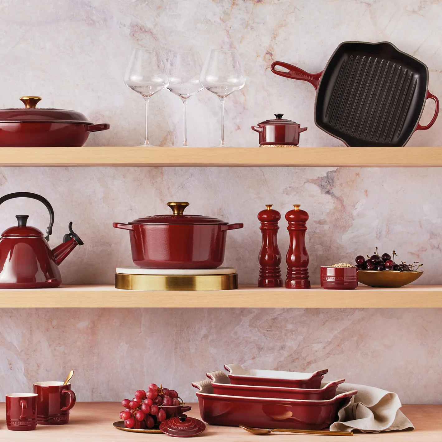 Le Creuset Heritage rektangulært fad 32 cm, garnet> Køkkenudstyr