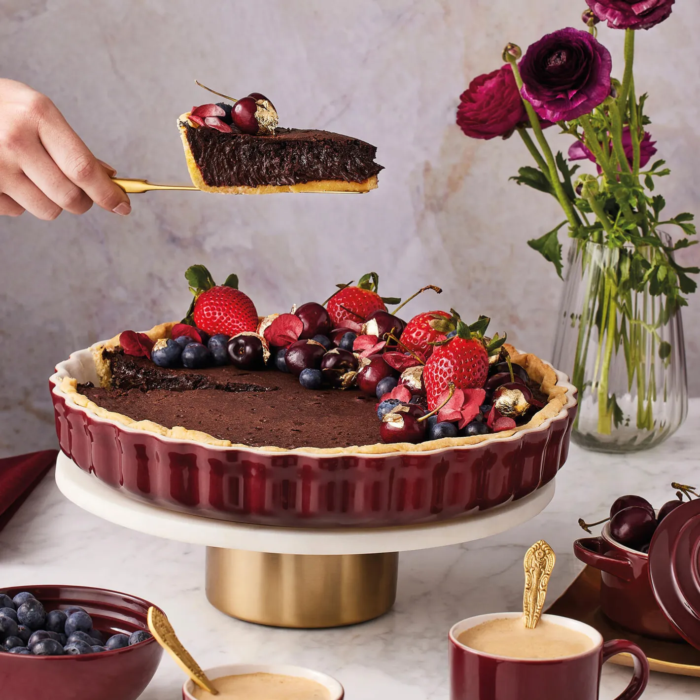 Sale Le Creuset Heritage tærtefad, garnet garnet, garnet, garnet