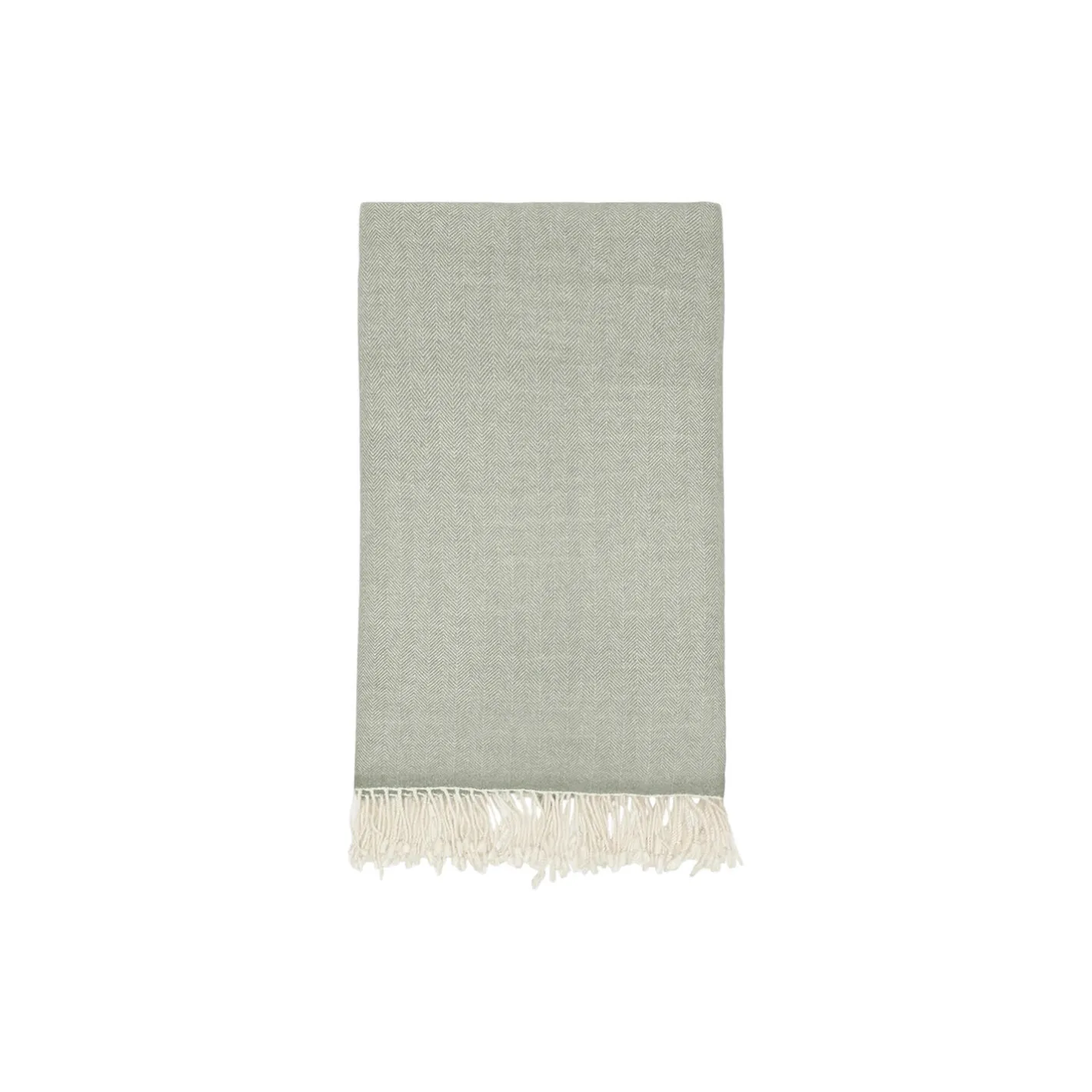 Best CARE BY ME HERRINGBONE Throw, dusty green/white