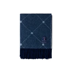 Sale Lexington Icons Signature Star Recycled Wool Throw, navy/white