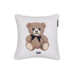 Clearance Lexington Icons Teddy Organic Cotton Velvet Pillow, white/beige