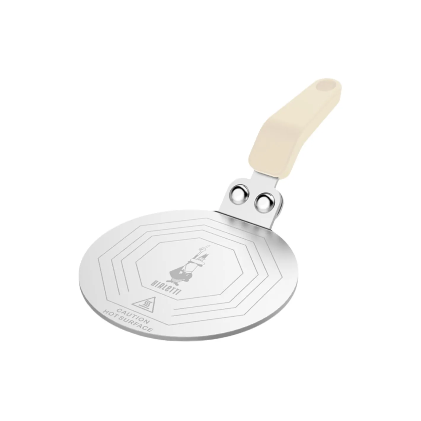 Clearance Bialetti Induktionsplade, sølv/creme sølv/creme