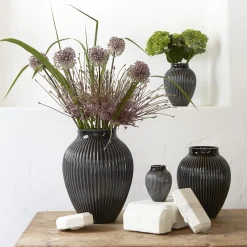 Discount Knabstrup Keramik Knabstrup vase ripple, black
