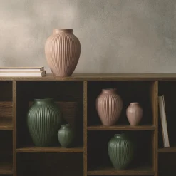 Outlet Knabstrup Keramik Knabstrup vase ripple, mat dusty rose