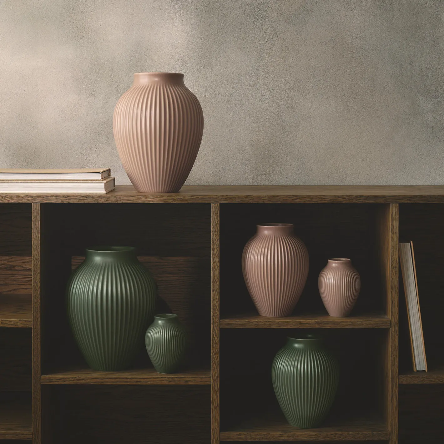 Outlet Knabstrup Keramik Knabstrup vase ripple, mat dusty rose