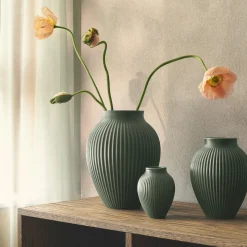 New Knabstrup Keramik Knabstrup vase ripple, mat celadon green