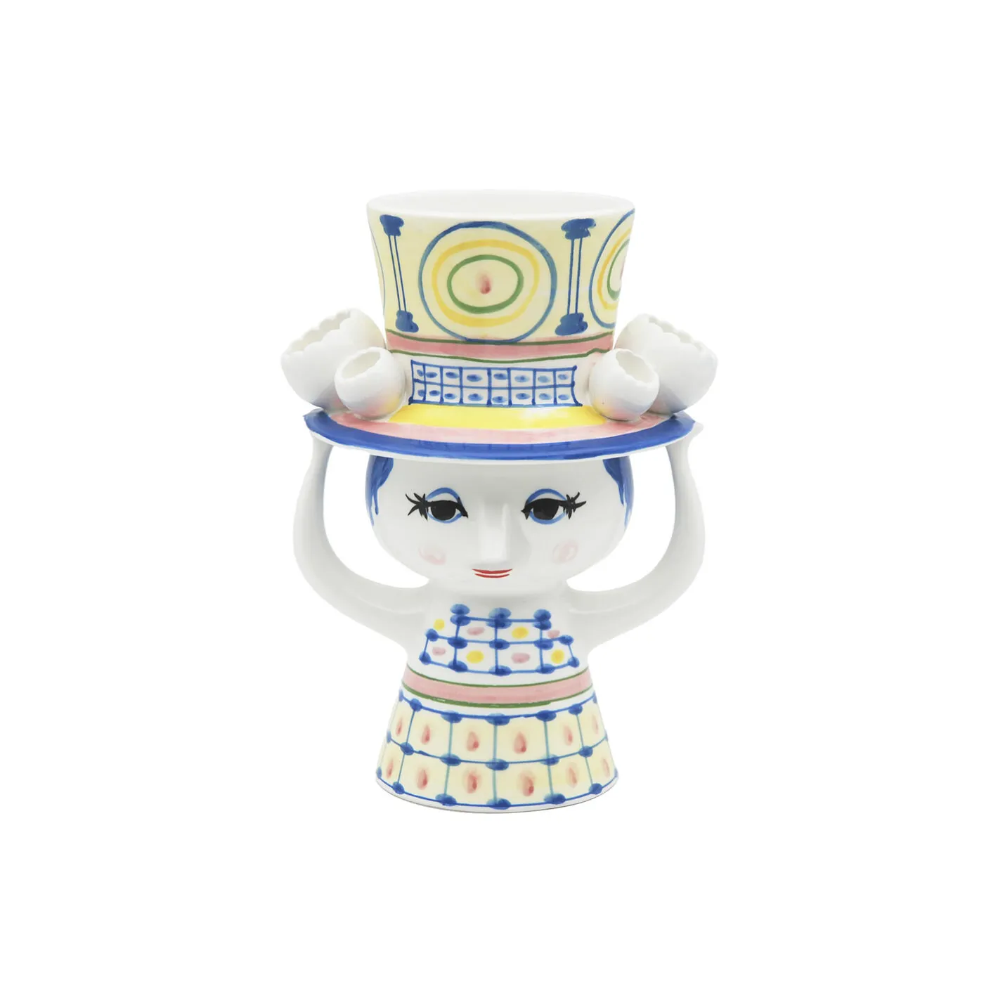 Bjørn Wiinblad Lady with Hat vase, blå> Vaser