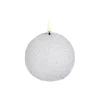 Uyuni Lighting LED round candle, nordic white/glitter> Lys & Duftlys