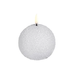 Uyuni Lighting LED round candle, nordic white/glitter> Lys & Duftlys