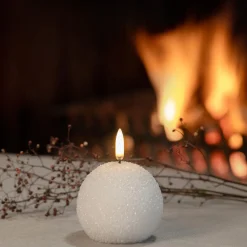 Uyuni Lighting LED round candle, nordic white/glitter> Lys & Duftlys