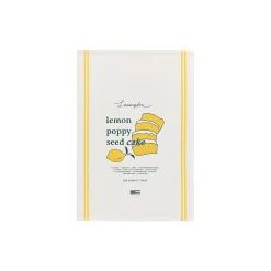 Sale Lexington Lemon Poppy Organic Cotton Kitchen Towel, white/yellow