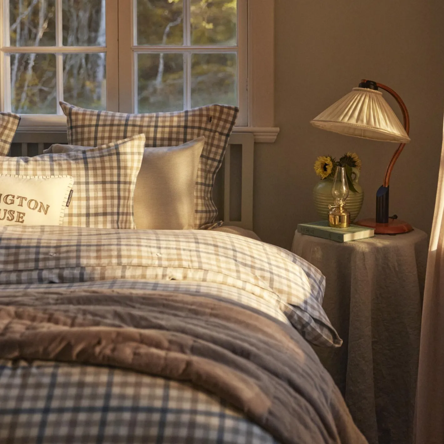 Lexington House Pillow, lt beige/olive> Pyntepuder & Hynder