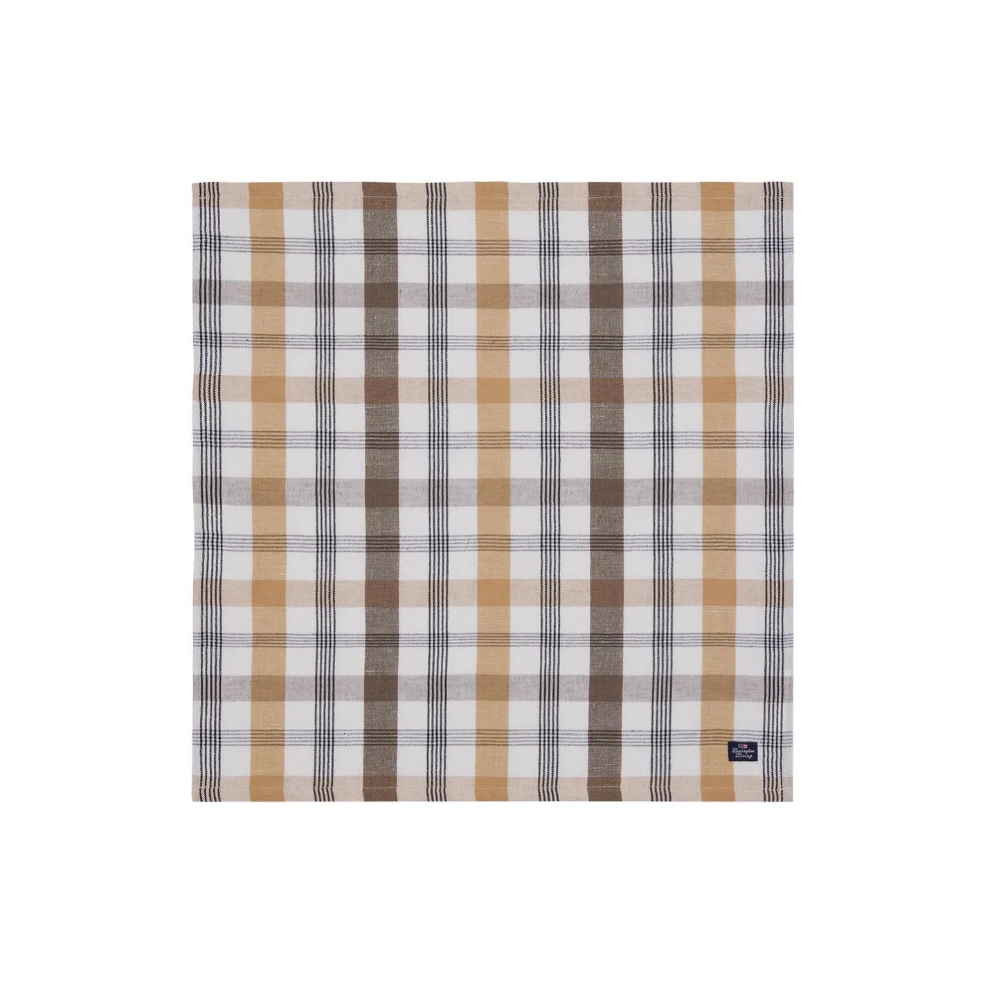 Online Lexington Linen/Cotton Napkin, olive/white/stone