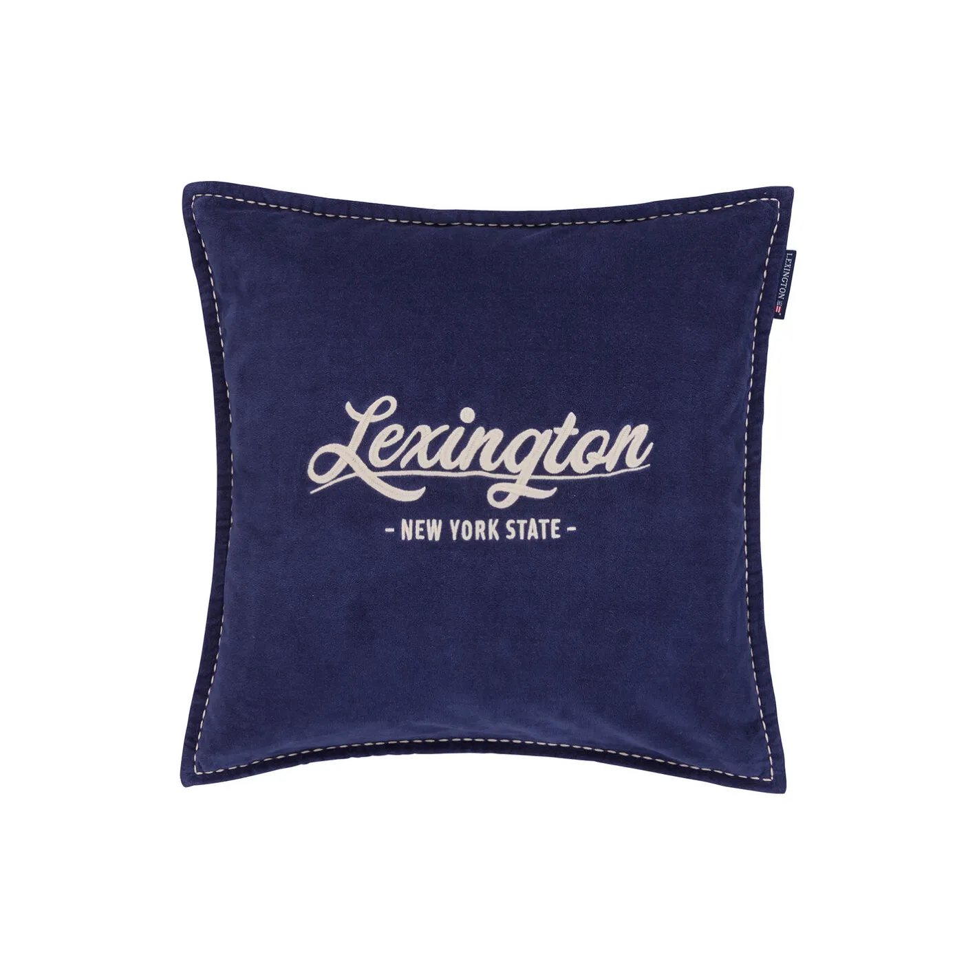 Lexington Logo Pillow Cover, dark blue/lt beige> Pyntepuder & Hynder